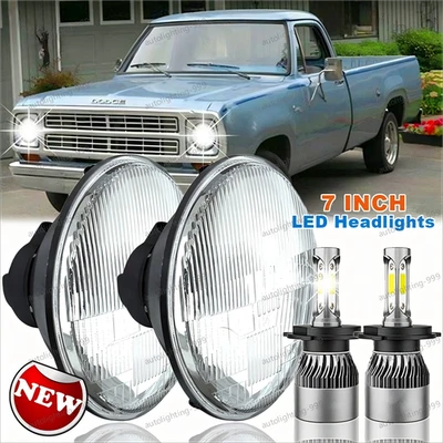 Faro LED redondo de 7 pulgadas para camioneta Dodge D100 D150 D200 D300 Dart Ramcharger Foto 1 de 4
