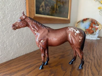 OOAK Custom-Glazed Black Horse Ranch China Appaloosa Model Horse by Karen Grimm - Image 1 of 4