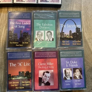 Vintage "Legends of American Music" Set of 7 Cassette Tapes Jazz Swing Music - Picture 1 of 9