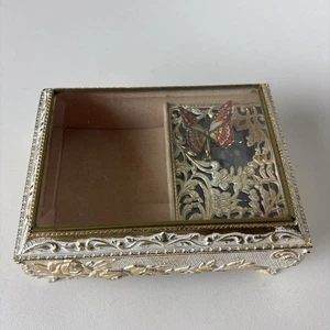 Vintage Musik/Schmuckkästchen mit beweglichem Schmetterling San Francisco Spieluhr Memory - Bild 1 von 15