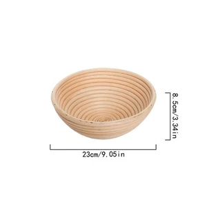 Cesta de fermentación de ratán natural con inserción de tela para hornear pan y decoración rústica - Imagen 1 de 18