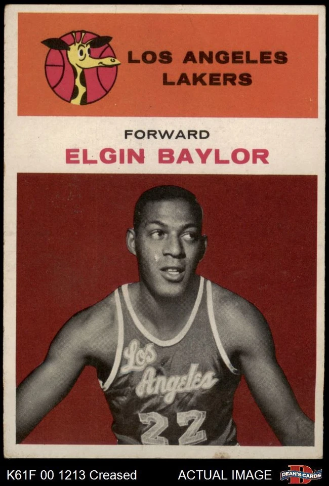 Fleer #3 1961 Elgin Baylor Lakers Salón de la fama Universidad de Seattle 2 - Bueno Foto 1 de 1