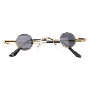 Occhiali da sole rotondi retrò vintage stile punk lenti circolari montatura metallo sunglasses - Foto 1 di 10