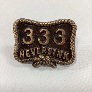 Vintage Cast Metal Address Plate Ring 333 Neversink - Picture 1 of 5