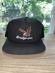 Snap-on Black Mesh Bald Eagle Ball Cap - Picture 1 of 6