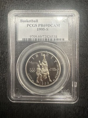 1995-S Basketball Commemorative Half Dollar (50C) - PCGS PR69DCAM - Free Ship - Image 1 of 2