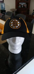 Boston Bruins Fanatics NHL Branded Black & Gold Authentic Flex Fit Hat Cap Lg/XL - Picture 1 of 9