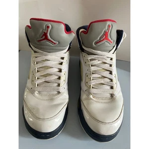 Air Jordan 5 Retro 2011 Blanco Medianoche Azul Marino Rojo Universitario Zapatos para Hombres Talla 8 - Imagen 1 de 9