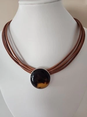 Collar RLL Lauren Ralph Lauren Cuero Caparazón de Tortuga Foto 1 de 4