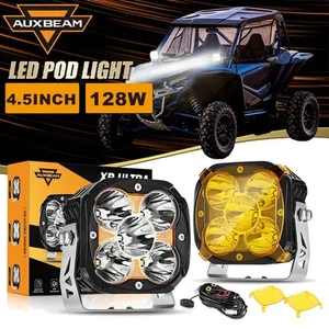 AUXBEAM 4.5" LED Pods Driving Lights Spot Beam Amber DRL for Can-Am Polaris RZR - Bild 1 von 12