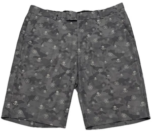 G/Fore Icon Camo Skull & T's Technical Stretch Golf Shorts Gray Camo Mens Sz 32 - Picture 1 of 9