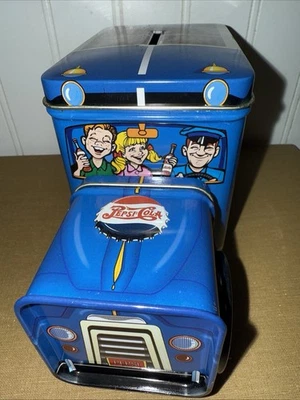 Camión de entrega de lata de bebida Pepsi Cola alcancía tapa de metal moneda clásica tesoros Foto 1 de 4