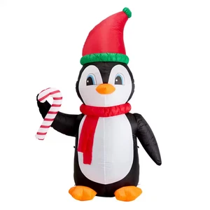 Lighted Inflatable Penguin Decor Inflated Height (8 Ft.) Width (6 Ft.) - Picture 1 of 12