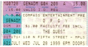 Orgie Konzert Ticket Stub 28. Juli 1999 Minneapolis Minnesota - Bild 1 von 6