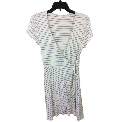 Vestido envolvente LUSH blanco negro a rayas cuello en V manga corta para mujer talla M Foto 1 de 3