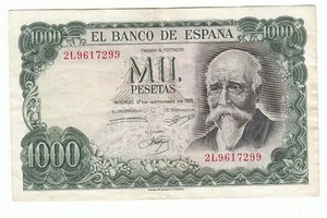 (FR1) ESPAGNE 1000 PESETAS 1971 EUE199 - Picture 1 of 2
