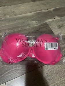 VICTORIA'S SECRET PINK Super Push-Up Bra VS Pink Berry 38D Plunge NWT - Picture 1 of 11