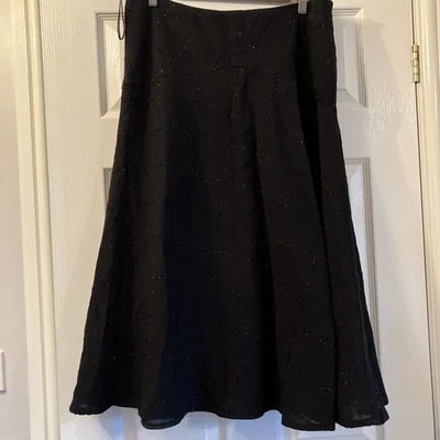 John Rocha Ladies Black Glitter Embellished Skirt Size 16 With Side Split - Image 1 of 4
