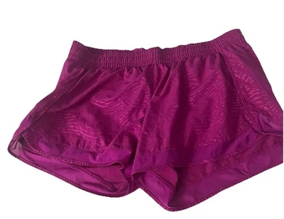 Athleta Race Runner Shorts Size Large L  Megenta Purple Printed Lined Women’s - Image 1 of 4