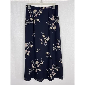 Gonna donna Talbots vintage nuova con etichette 8 Y2K seta maxi floreale scuro grunge capriccioso - Foto 1 di 6