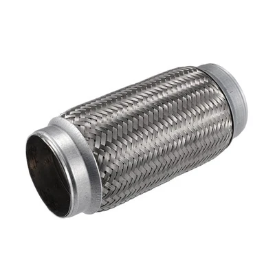 Tubo Flessibile Universale per Scarico Auto Argento 76x205mm - Immagine 1 di 4