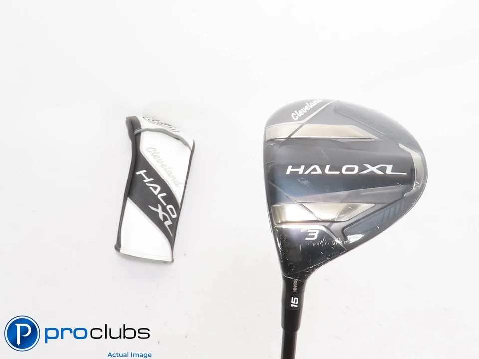 New! Left Handed Cleveland Launcher Halo XL 15* 3 Wood w/ HC - Stiff - 423608 - Image 1 of 4