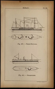 1889 - Karte Antik Des Panzerkreuzer Prinz Hendrik Und Scorpionen - Holland - - Picture 1 of 3