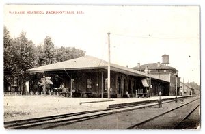 Antigua postal estación de tren de Wabash Jacksonville Illinois publicada en 1910 - Imagen 1 de 2
