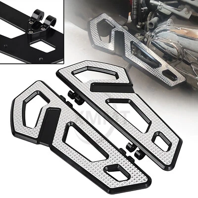 Black Cut Driver Floorboards Foot Boards For Harley Touring Softail Road King Foto 1 de 4
