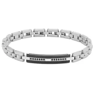 Kometen Armband Zip 21cm Spinell Stahl PVD Finish schwarz UBR 982 - Bild 1 von 1