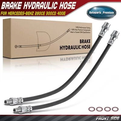 2x Front Left and Right Brake Hydraulic Hose for Mercedes-Benz 280CE 300CD 400E - Image 1 of 4
