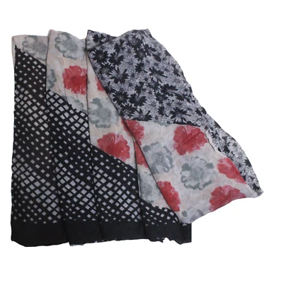 Vintage Saree Used Craft Fabric Indian Printed Sewing Chiffon Home Decor Sari 5Y - Image 1 of 4