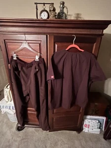 2pc Dickies Essentials Women Scrub top AND pants 2X Tall Brown Espresso 2XL - Picture 1 of 4