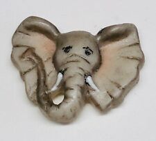 Elephant Head Porcelain Ceramic Button, Medium