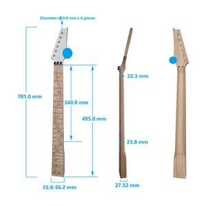 Cuello de guitarra eléctrica amarillo brillante arce Canadá 24 trastes apto para guitarras IBA - Imagen 1 de 5