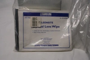 LOT OF 3 BOOKS-100 SHEETS per BOOK Carolina KLEENSITE Optical Lens Wipes 6 X 8" - Picture 1 of 2