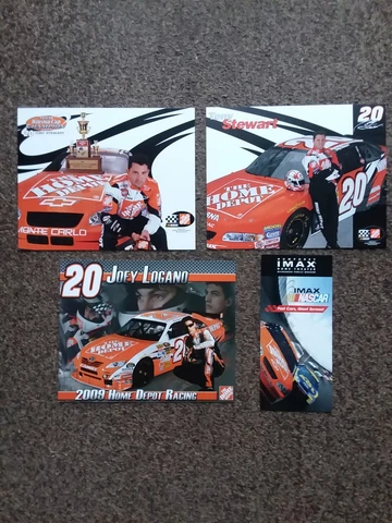 4 diff - Tony  Stewart & Joey Logano #20 " I MAX - Home Depot " NASCAR POSTCARD Cover