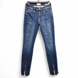 FRAME Jeans Denim Le Skinny de Jeanne Women 28 (Fits 26x28) Napa Stretch Zip Leg - Picture 1 of 14