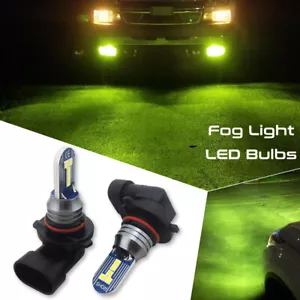 2x Extremely Bright Lemon Green 9145 H10 9005 Car Truck LED Fog Light Lamp Bulbs - Picture 1 of 12