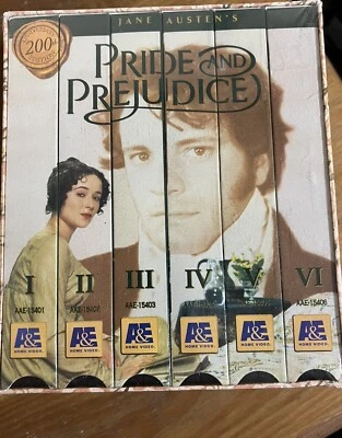 JANE AUSTEN'S PRIDE & PREJUDICE NEW SEALED 6 VHS BOX SET (1996) A&E HOME VIDEO - Image 1 of 4