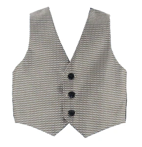 Vest Sz 4 Boys Black Gold Silver 3 Button 100% Polyester Vest - Picture 1 of 3