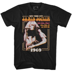 Janis Joplin New York City 1969 Men's T Shirt Rock & Soul Music Merch - Picture 1 of 3