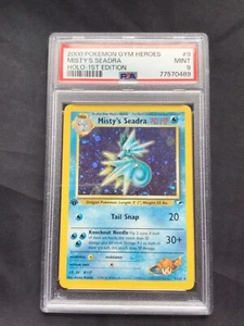 Pokemon: Gym Heroes 1st Edition Rare Holo: Misty's Seadra 9/132 PSA 9 - Picture 1 of 6