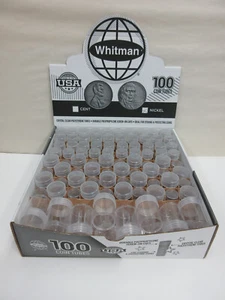 100 Mixed Whitman Harris Round Coin Tubes Cent Nickel Dime Quarter Half Dollar - Picture 1 of 7