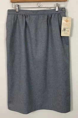 NWT Vintage Pendleton Virgin Wool Gray Skirt Town Country 80s USA Size 12 - Image 1 of 4