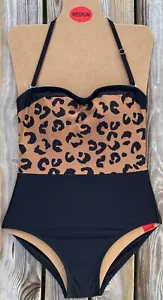 DKNY Swimming Costume Ladies Swimwear One Piece Animal Print 8 10 12 14 BNWT - Picture 1 of 6