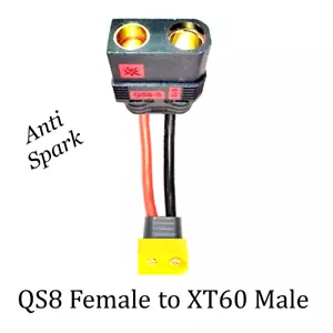RCP-QS8 FEMALE TO XT60 MALE ANTI SPARK SINGLE ADAPTER - Picture 1 of 21
