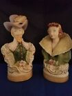 Cordey Porcelain Bust  Victorian Man 8"H & Woman 7"H #5034  & 5027