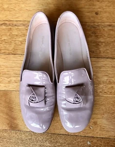 Stuart Weitzman Nude Beige Patent Leather Rose Loafers, Size 37 - Picture 1 of 9