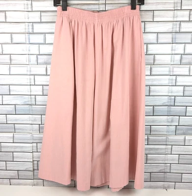 Alfred Dunner Midi Skirt Womens 10 Dusty Pink Elastic Waist Pockets! Made in USA - Image 1 of 4